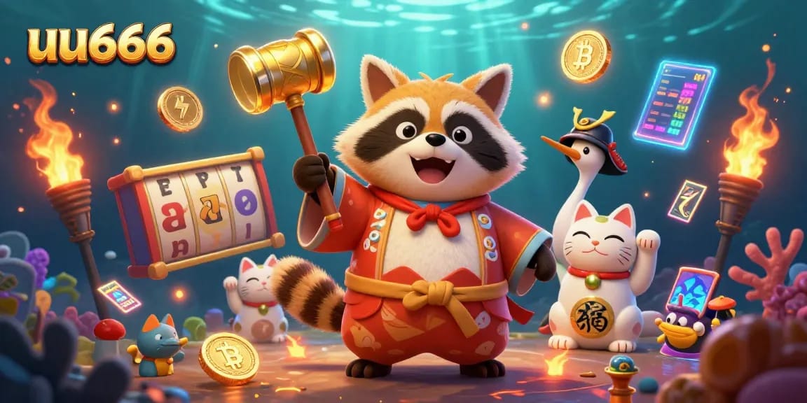 Experience high-stakes action at uu666 with vibrant casino characters and neon crypto elements.