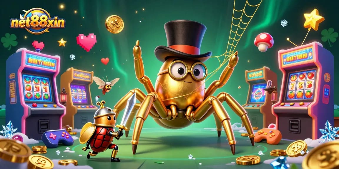 Engage with net88xin's vibrant casino game scene featuring dynamic characters and slot elements.