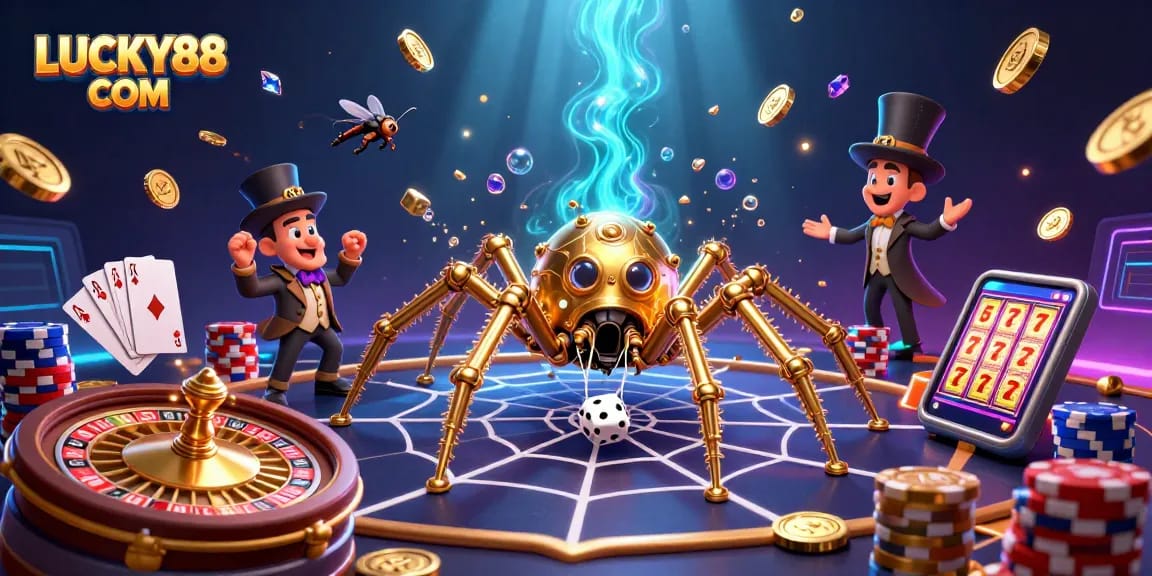 Experience thrilling gameplay at LUCKY88 COM with our immersive 3D casino scene.