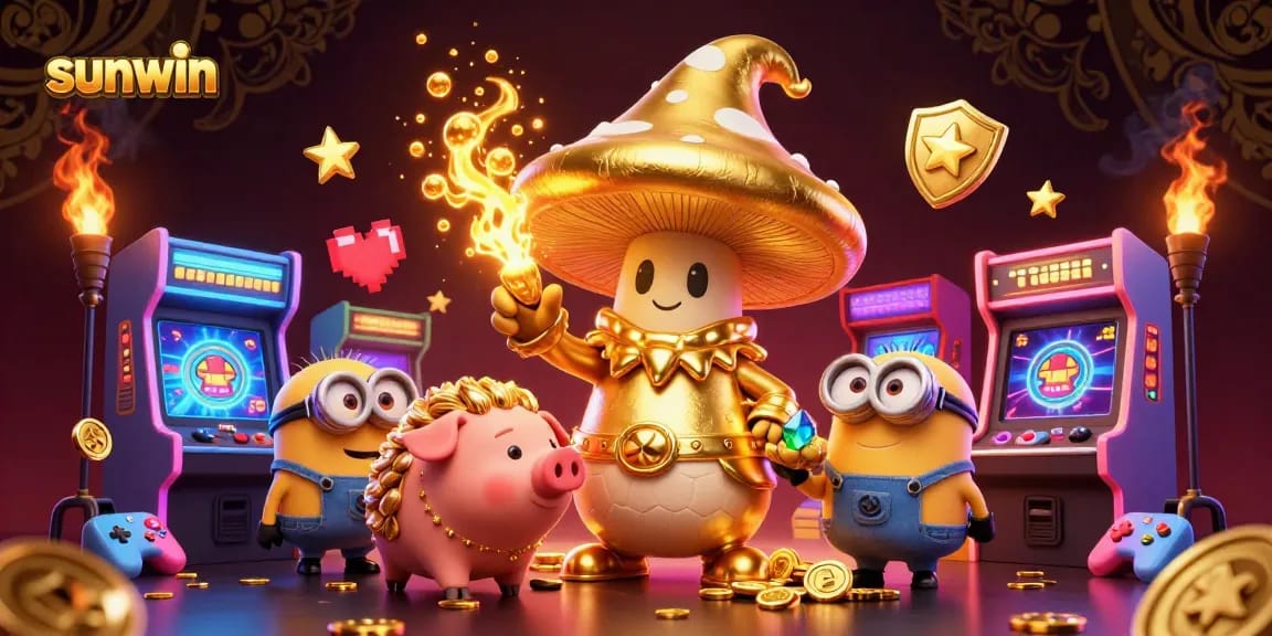 Play to win with sunwin's enchanting golden mushroom wizard and treasure-seeking companions.