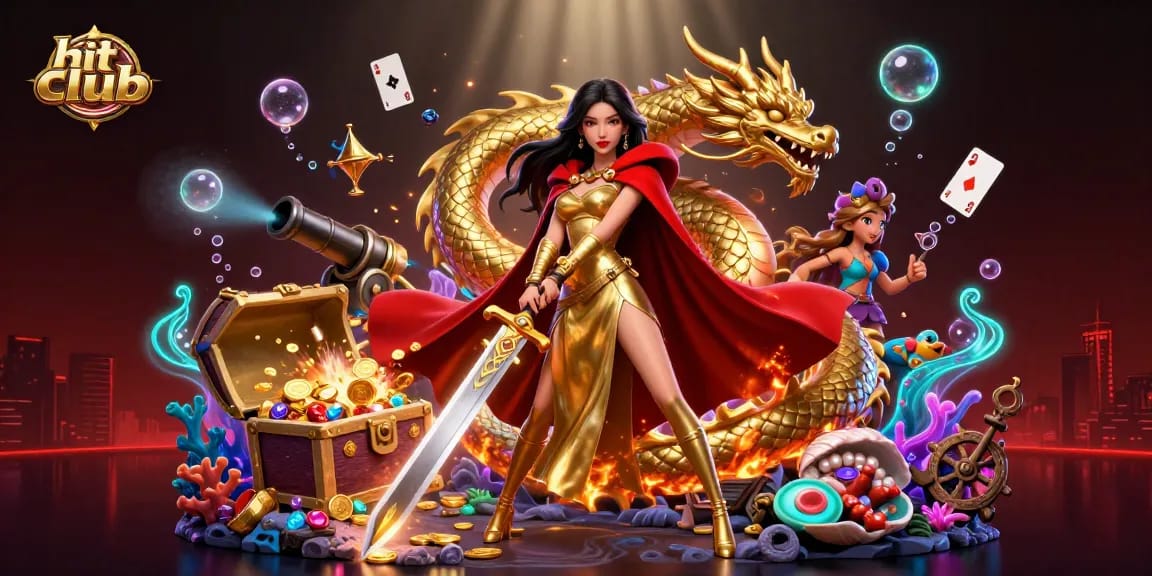 Experience the hit club with a warrior queen, golden dragon, and dynamic casino treasures.
