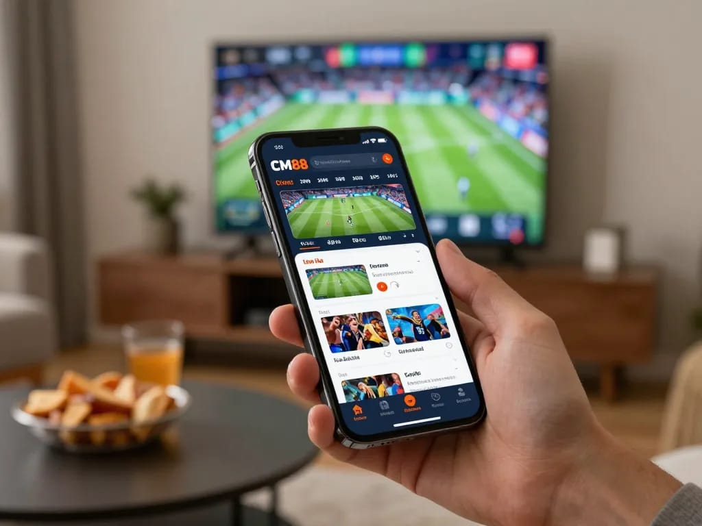 Engaging sports betting experience on CM88 app, showcasing live odds and real-time updates