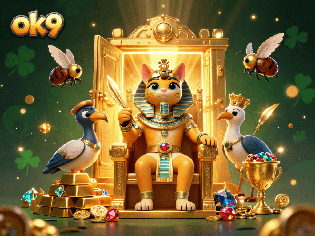 Engage with ok9's thrilling pharaoh cat and treasures in an exciting casino adventure!