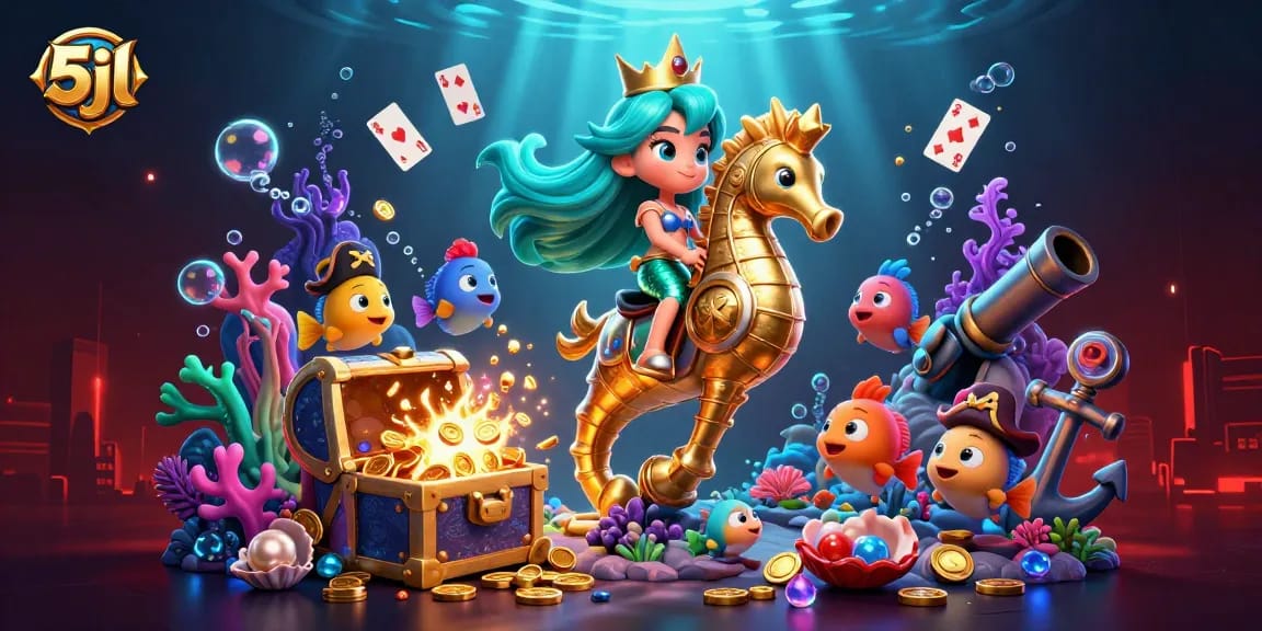Win big with 5jl as the mermaid princess and seahorse lead a colorful treasure adventure!