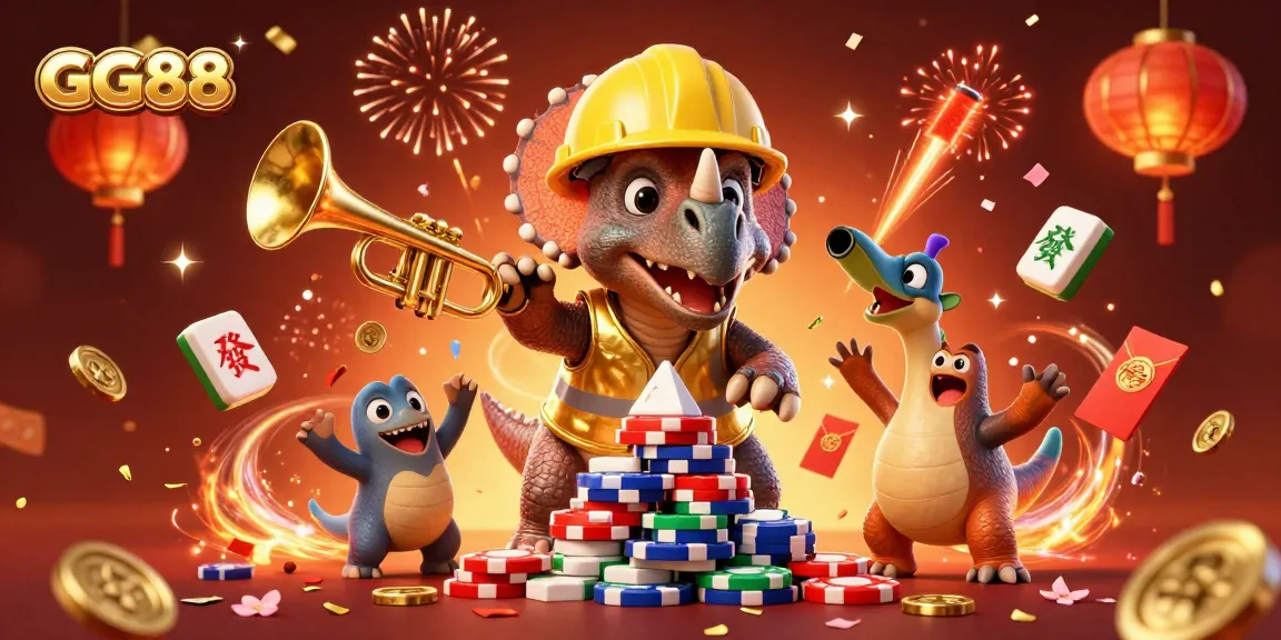 Celebrate big wins with GG88 in this vibrant, ultra-detailed 3D casino scene.