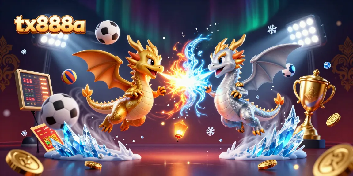 Experience the thrill of tx888a with dynamic gaming elements and enchanting dragons in this vibrant scene.