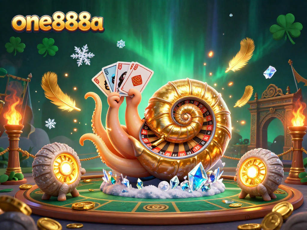 Experience the thrill of winning at one888a with a dynamic casino scene featuring ancient characters and vibrant effects.