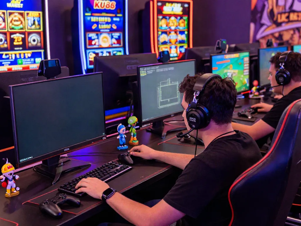 Engaged player on KU88 enjoying online gaming with vibrant atmosphere