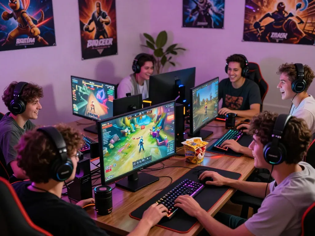 Engaged gamers enjoying an exciting gaming session featuring du88.