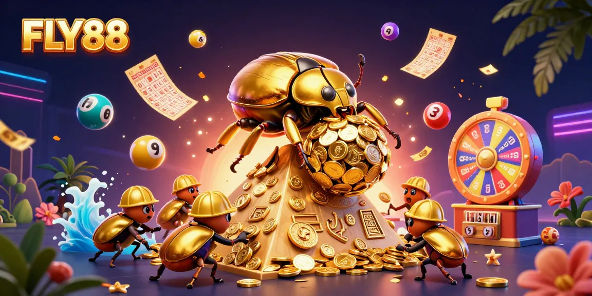 FLY88 guides players through vibrant jackpot adventures with lottery balls and golden treasures.