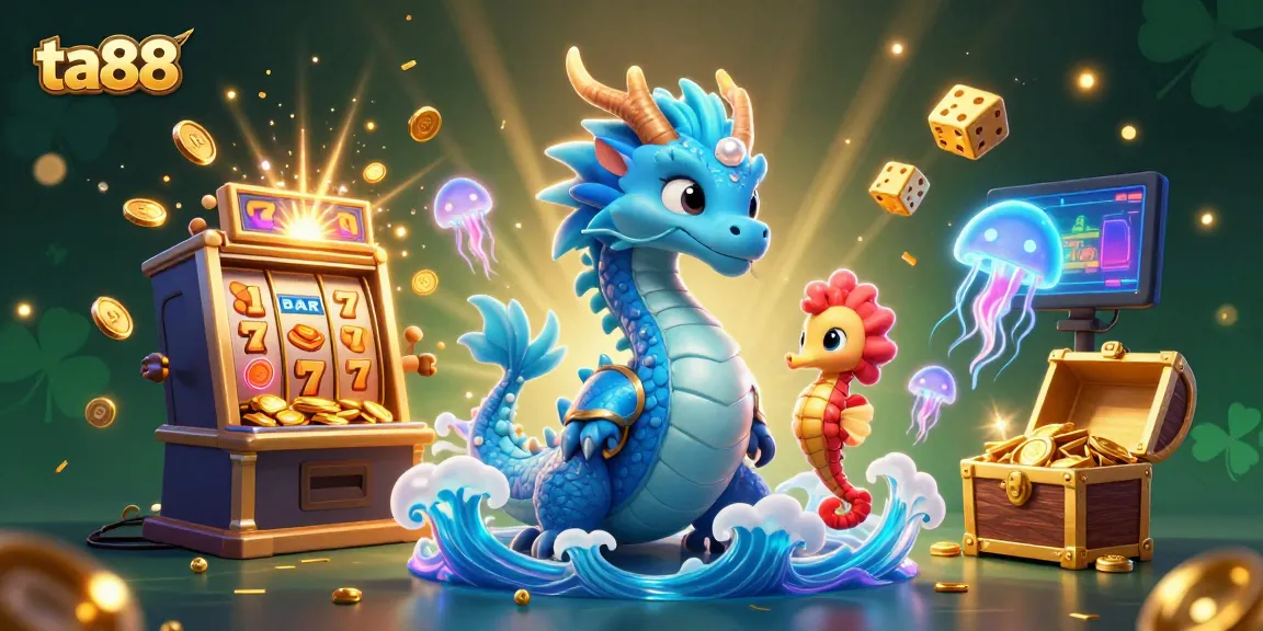 Experience gaming excitement with ta88 featuring a vibrant dragon and treasure-filled scene.