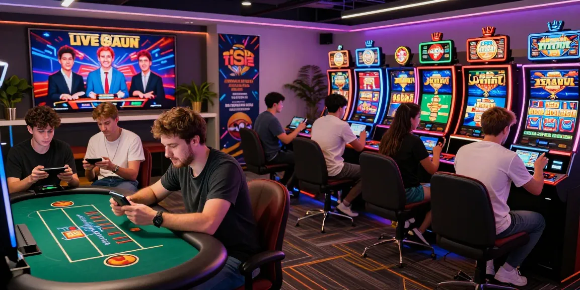 Players enjoying various games on HAYWIN platform, depicting excitement and modern design in a lively gaming environment.