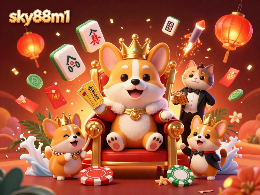 Engage in thrilling gameplay at sky88m1 with our vibrant interactive casino illustration.