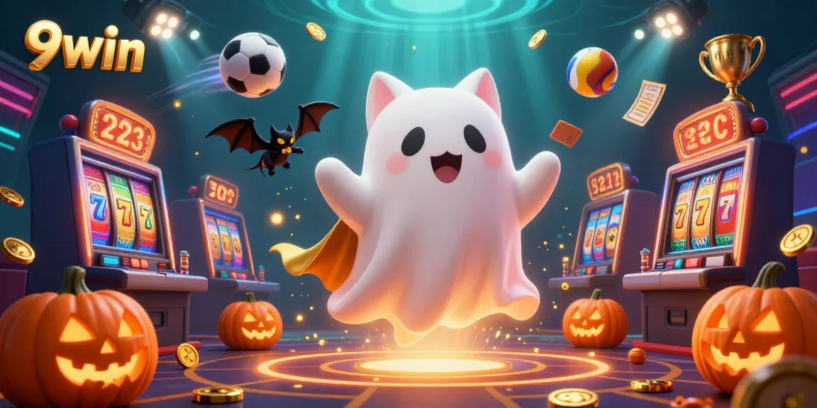 Experience the excitement of 9win with a lively casino scene showcasing dynamic gaming elements.