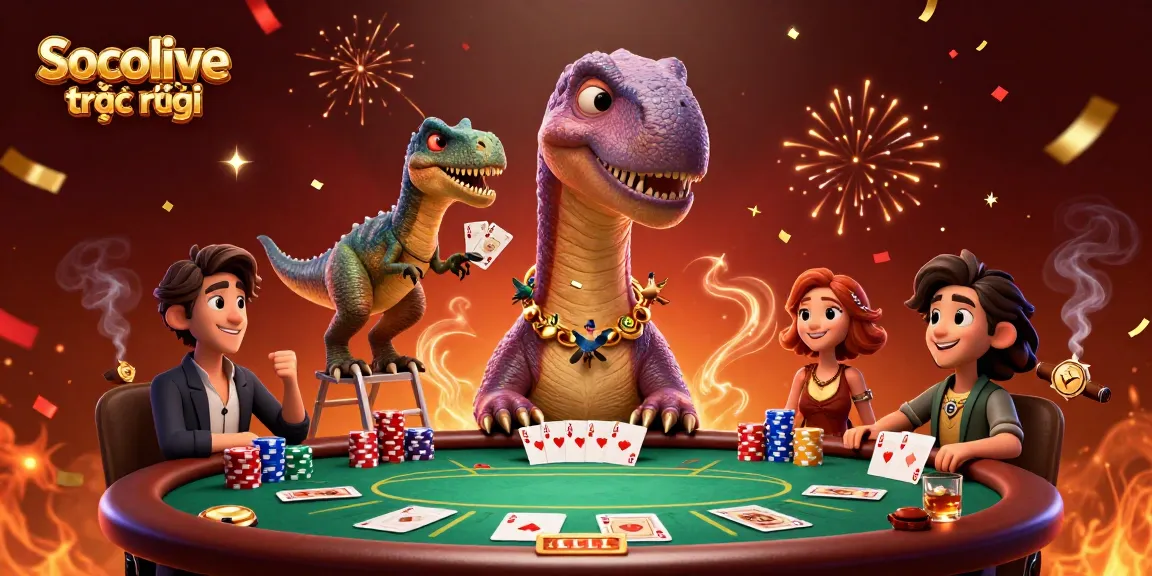 Socolive trực tiếp offers an exciting poker scene with a giant brontosaurus and clever raptor dealer.