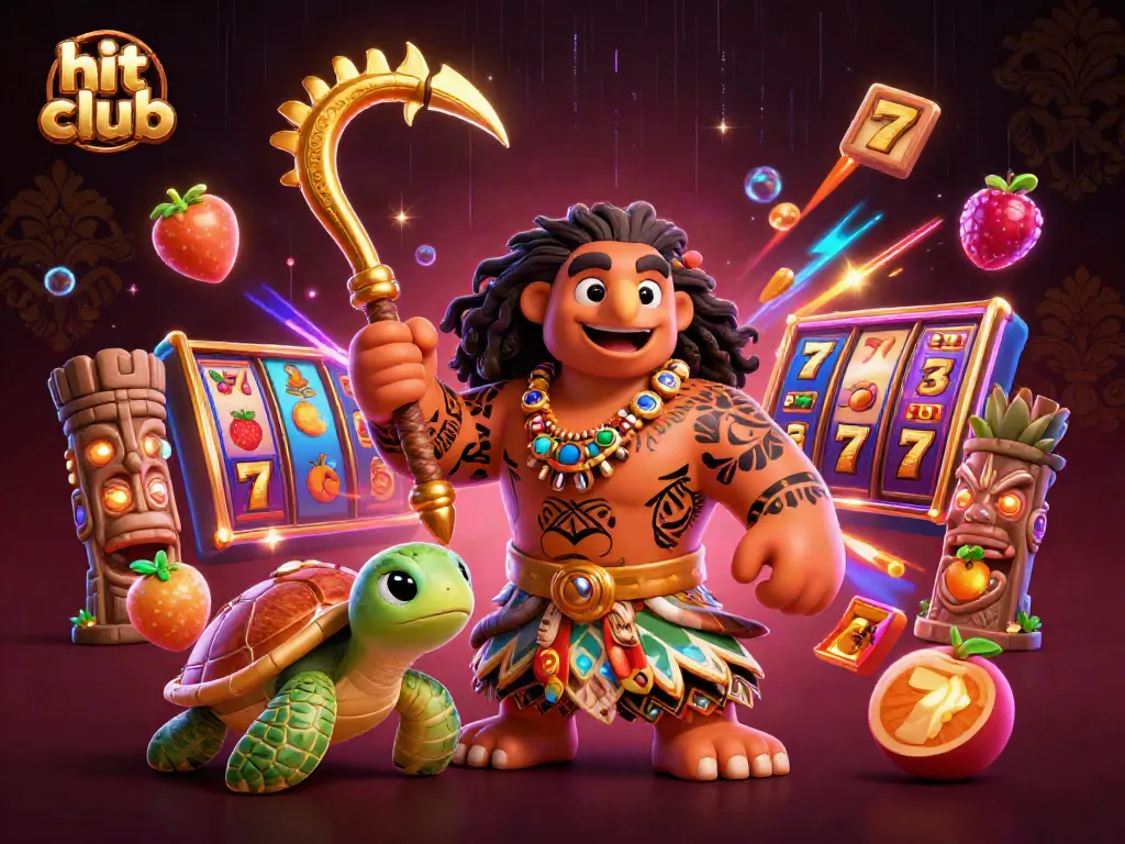 Experience the thrill at hit club with vibrant slot reels and lively characters