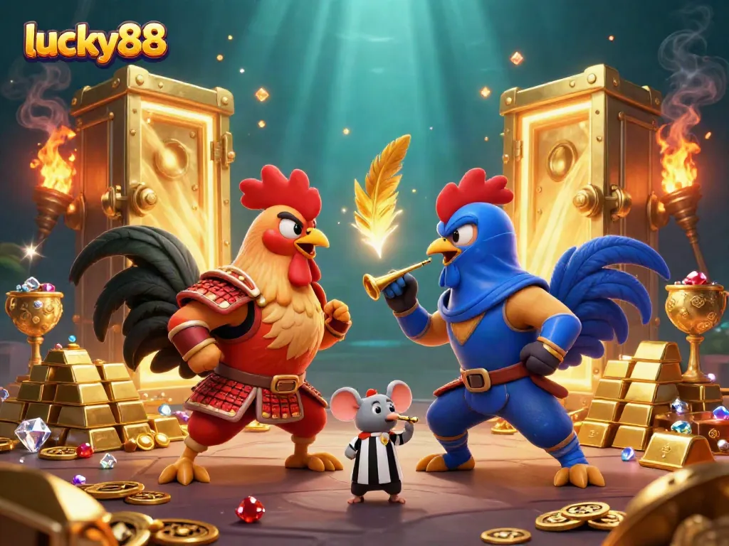 Engage with the thrilling world of lucky88 as roosters face off amidst treasure and excitement.