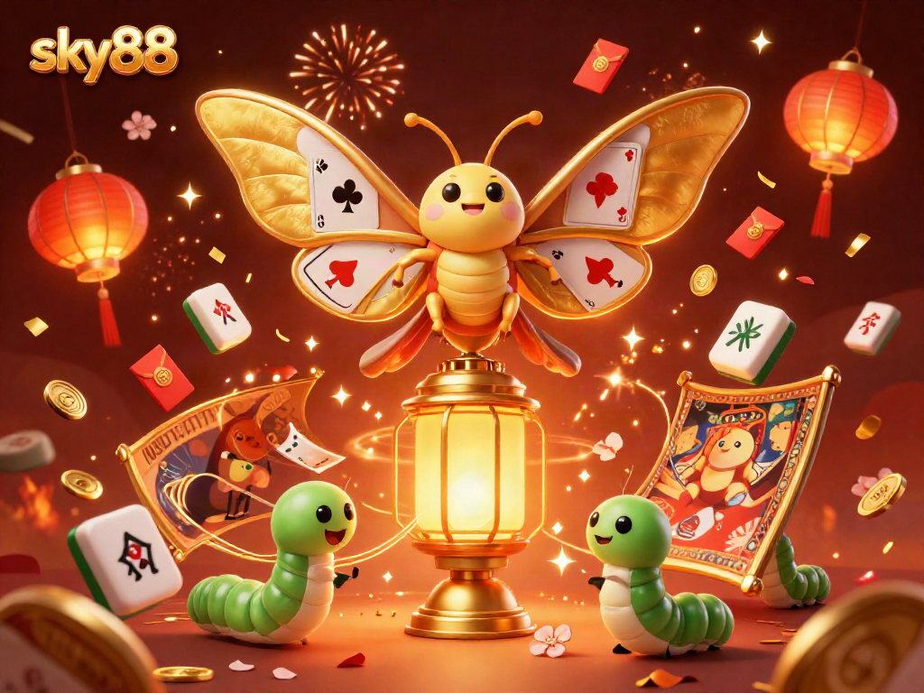 Engage in thrilling casino excitement with sky88 as stunning golden moths showcase winning themes