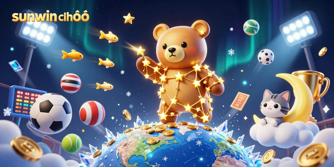Scoop up coins and win big with sunwin chính chủ in this vibrant, 3D illustration of casino excitement.