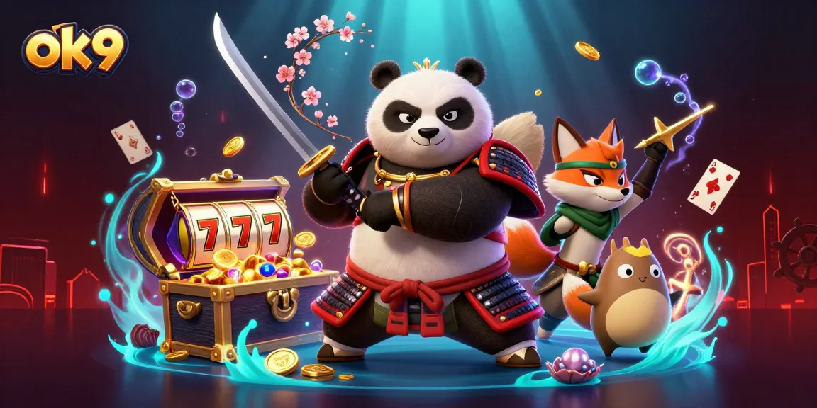 Experience thrilling action at ok9 with a fierce samurai panda and exciting casino elements!