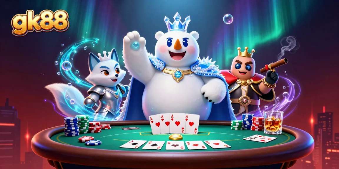 gk88 tham gia vào trò chơi bài poker hấp dẫn cùng gấu Bắc Cực và cáo tuyết.